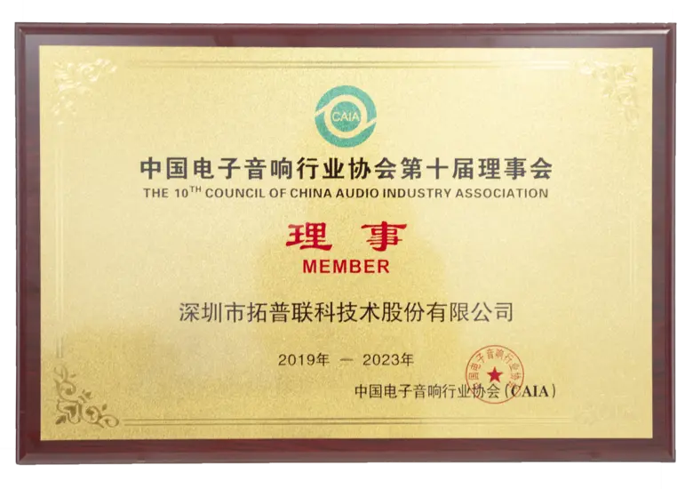 中国电子音响行业协会理事单位