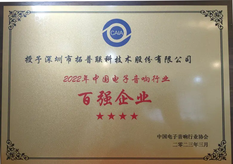 中国电子音响行业百强企业